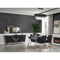 LOTUS METAL AYAKLI ŞÖMİNELİ SİYAH YEMEK ODASI 